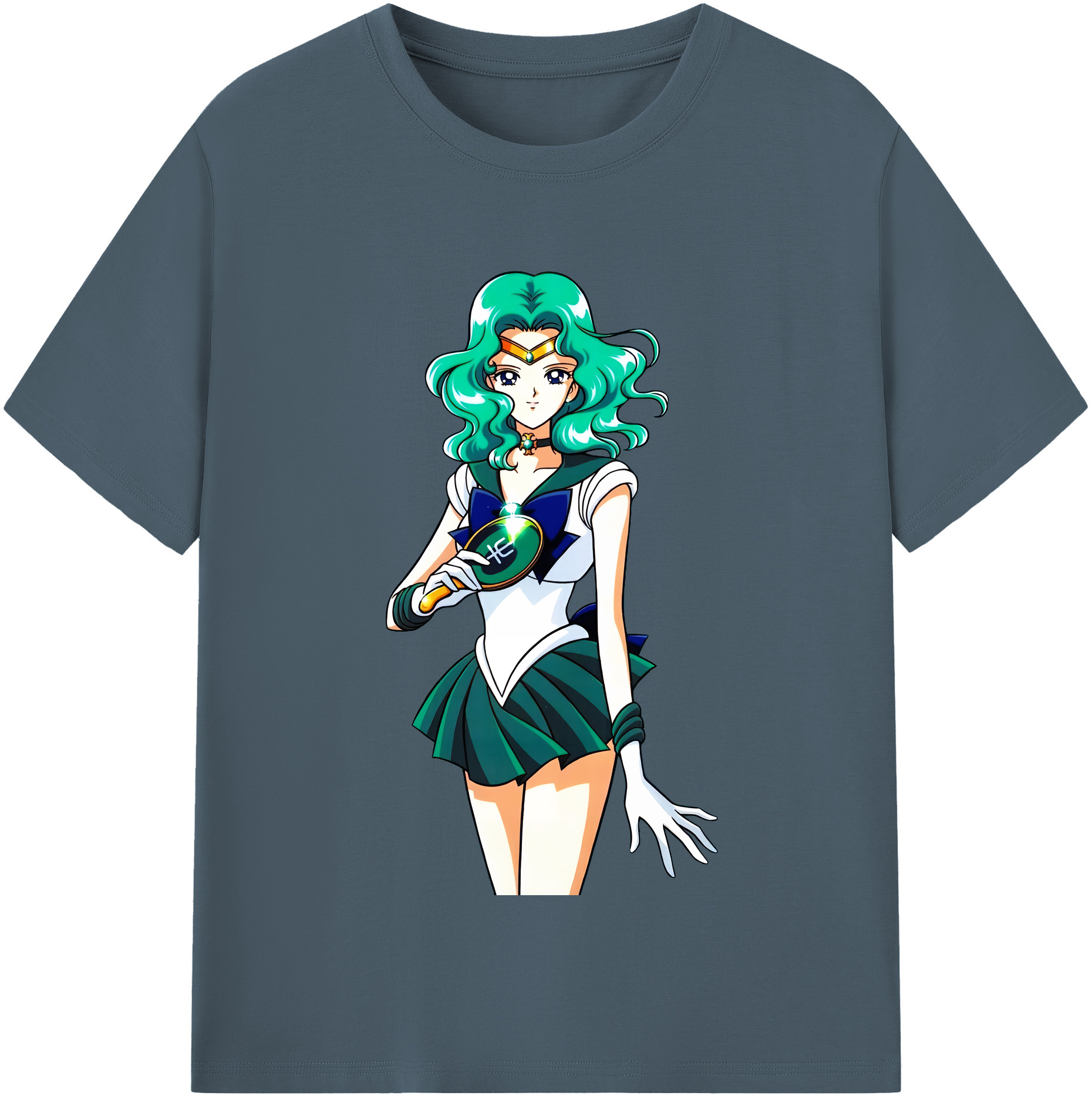 （画像用） 美少女戦士セーラームーン 海王 みちる（かいおう みちる） Sailor Moon Kaiou Michiru 綿100％半袖Tシャツ（フロントプリント）